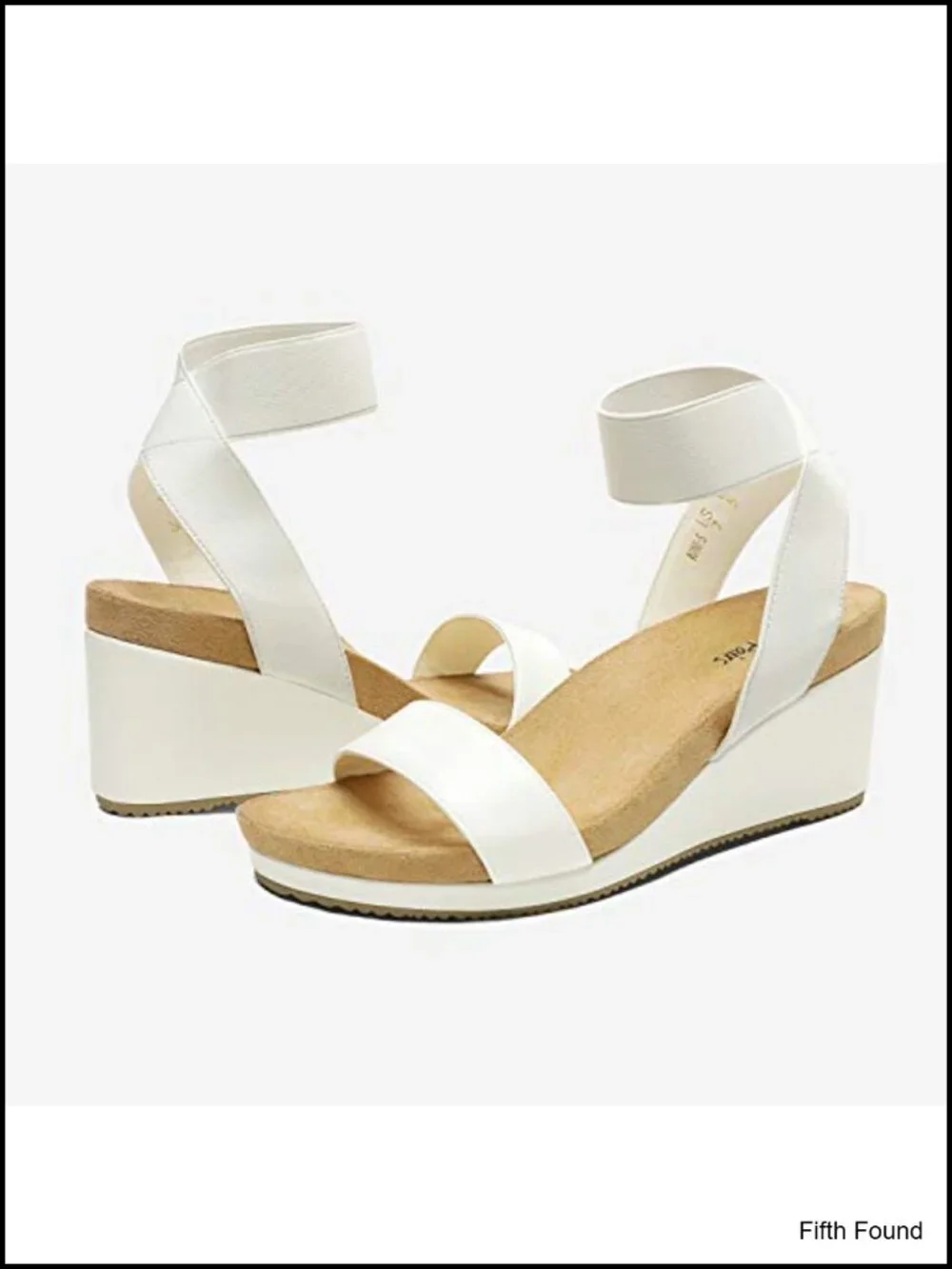 Women's Ankle Strap Platform Wedge Sandals Faux Suede Elastic Strap